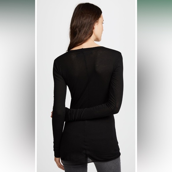 Enza Costa Women's Supima Cotton Tissue Jersey Long Sleeve Top - Picture 3 of 10